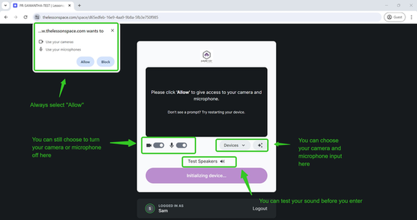 Purple Ruler Student Class Entry Settings