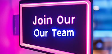 Purple Join Our Team Square Sign